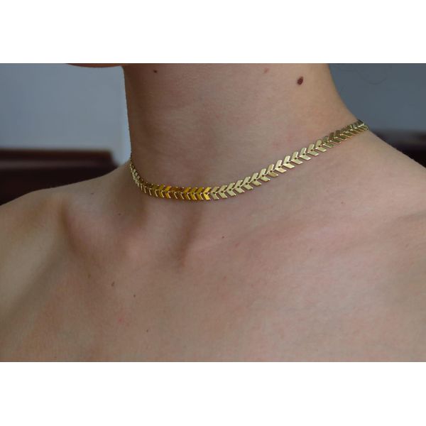 Choker Escamada 35cm + Extensor - BRIDA FOLHEADOS