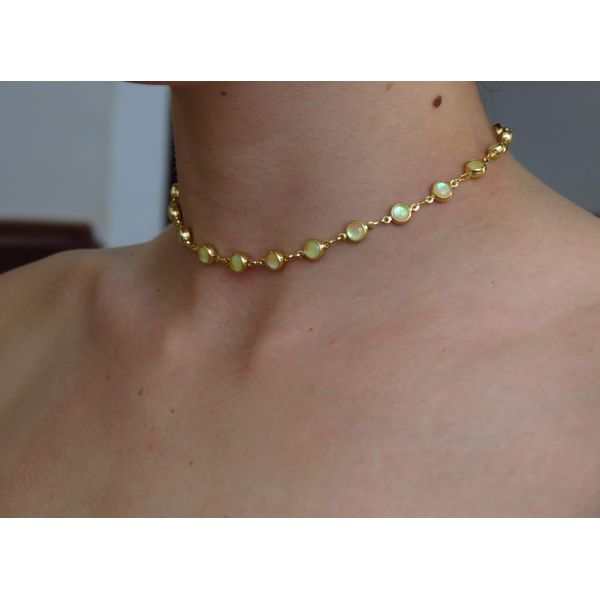 Choker Madre Pérola Sintética 35cm + Ext... - BRIDA FOLHEADOS