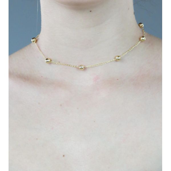 Choker Bolinhas 35+10cm - BRIDA FOLHEADOS