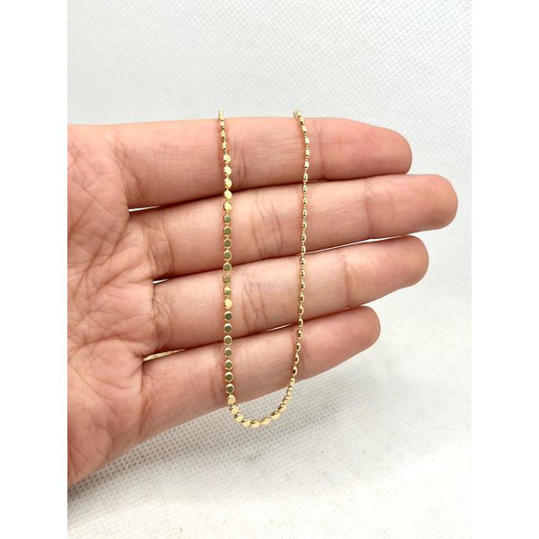 Corrente Bolinhas Achatadas 45+5cm - BRIDA FOLHEADOS