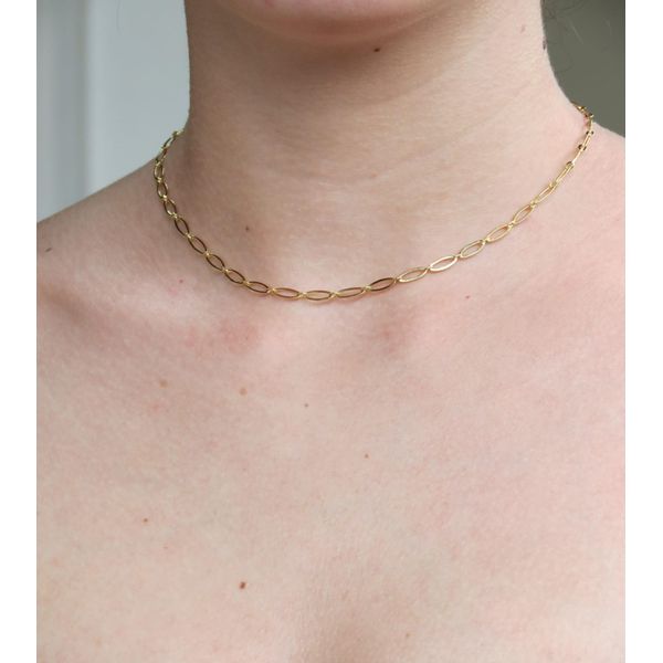 Choker Elos Ovais 36+5cm - BRIDA FOLHEADOS
