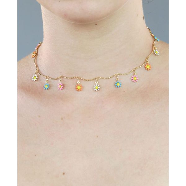Colar Choker Margaridinha 35+5cm - BRIDA FOLHEADOS