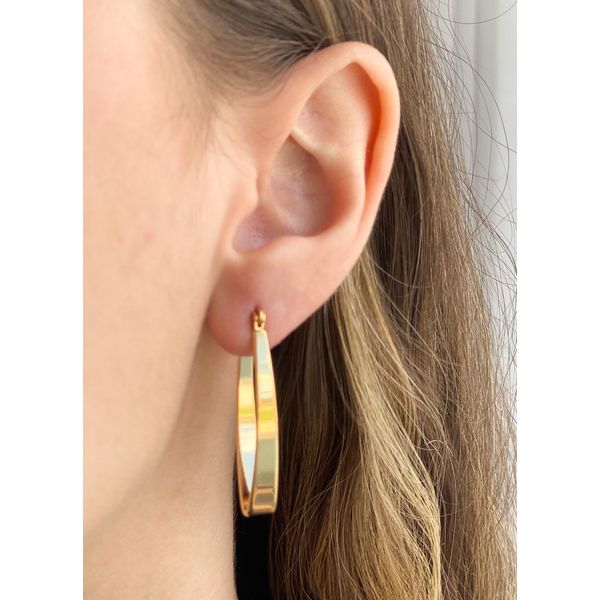 Brinco Argola Oval Comprida - BRIDA FOLHEADOS