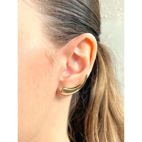 Brinco Ear Cuff Gota Liso - BRIDA FOLHEADOS