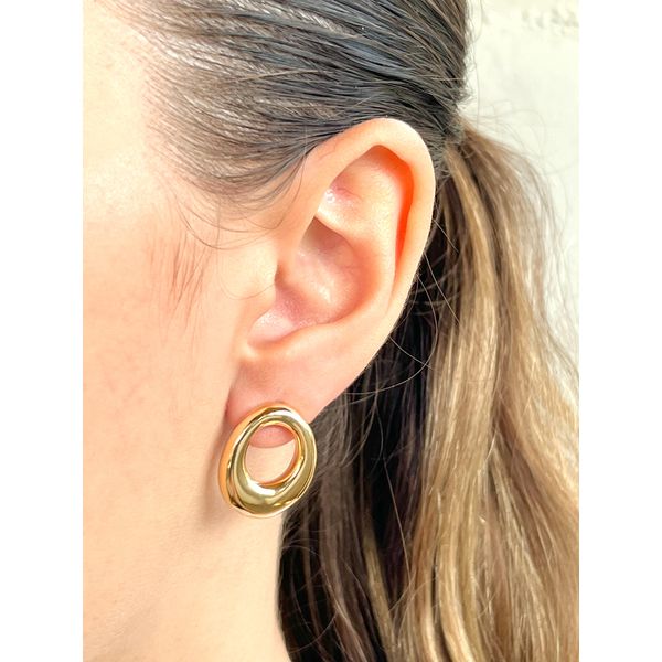 Brinco Oval Vazado - BRIDA FOLHEADOS