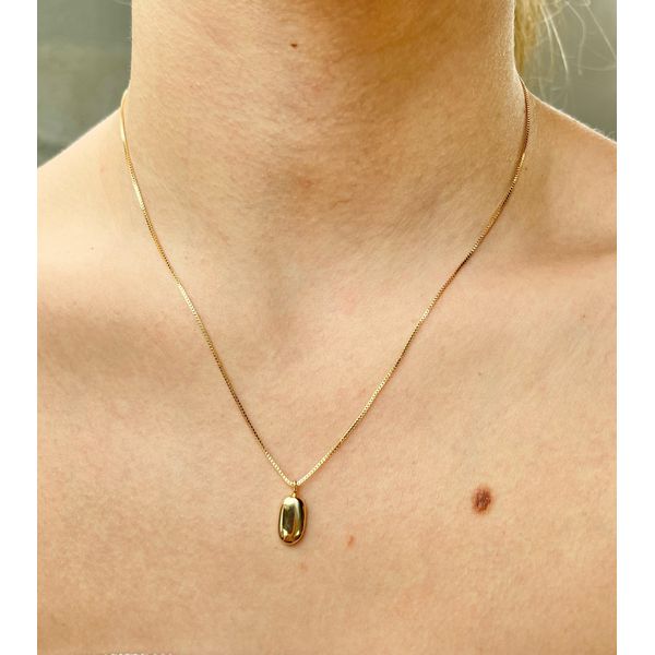 Colar Pingente Oval Liso - BRIDA FOLHEADOS