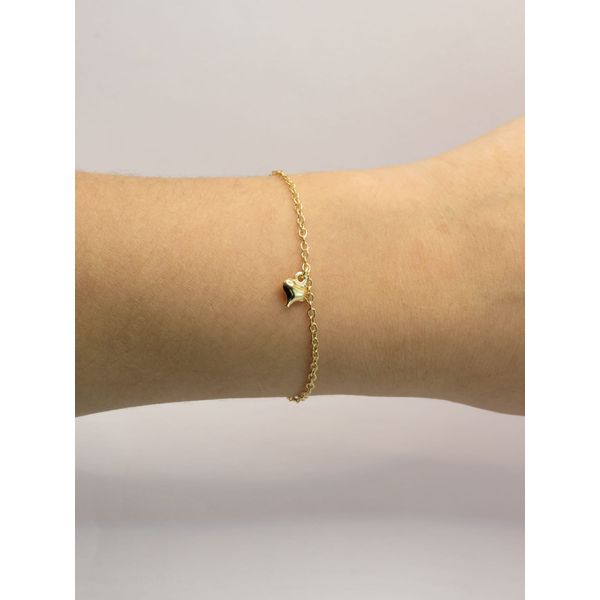 Pulseira Infantil Coração 14+5cm - BRIDA FOLHEADOS
