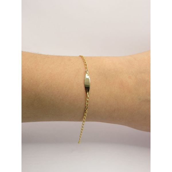 Pulseira Infantil de Plaquinha Oval 14cm - BRIDA FOLHEADOS