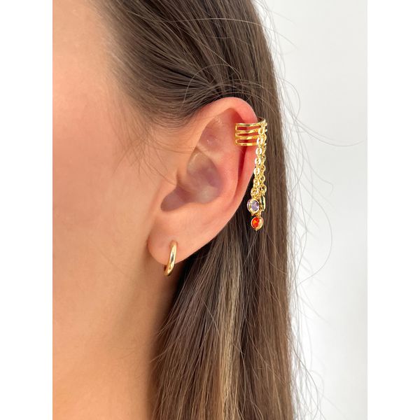 Piercing Fake Com Pingentes Coloridos - BRIDA FOLHEADOS