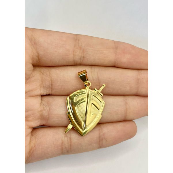 Pingente Escudo Fé - BRIDA FOLHEADOS