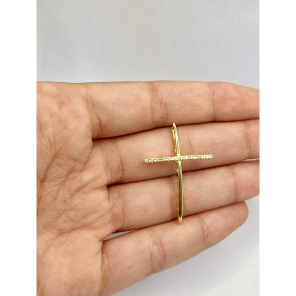 Pingente Cruz com Zircônia 3,5cm - BRIDA FOLHEADOS
