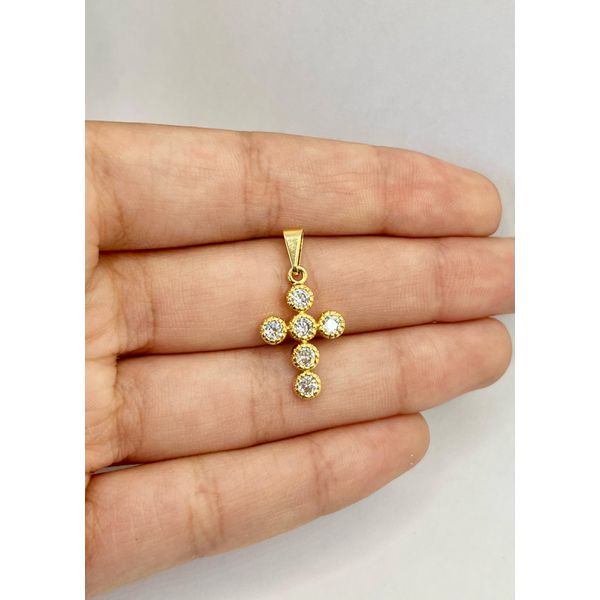 Pingente Cruz Zircônia 2,5cm - BRIDA FOLHEADOS