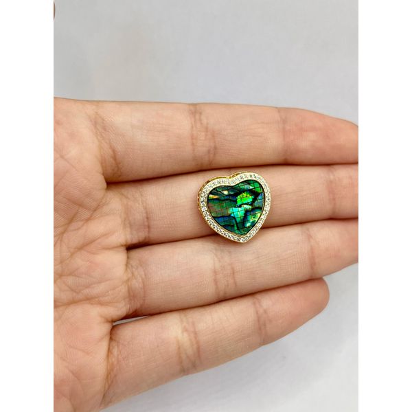 Pingente Coração Abalone Zircônia - BRIDA FOLHEADOS