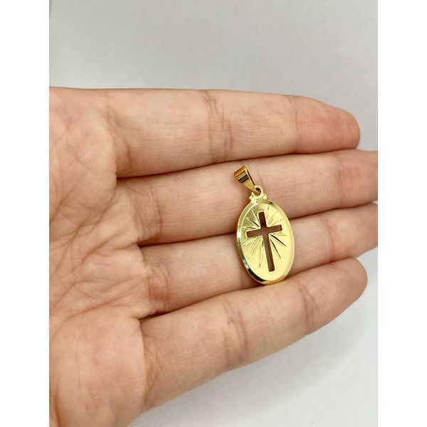 Pingente Medalha Cruz 3cm - BRIDA FOLHEADOS