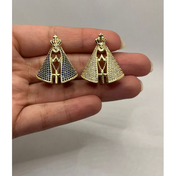 Pingente Nossa Senhora Cravejado 2x1 - BRIDA FOLHEADOS
