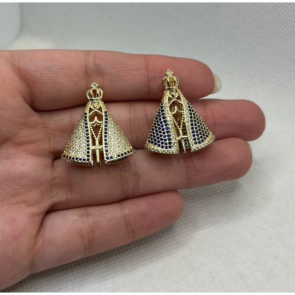 Pingente Nossa Senhora Cravejado 2x1 - BRIDA FOLHEADOS
