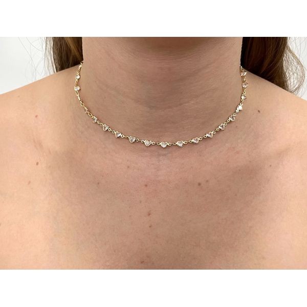 Choker Corações De Zircônia Branca 35+5c... - BRIDA FOLHEADOS