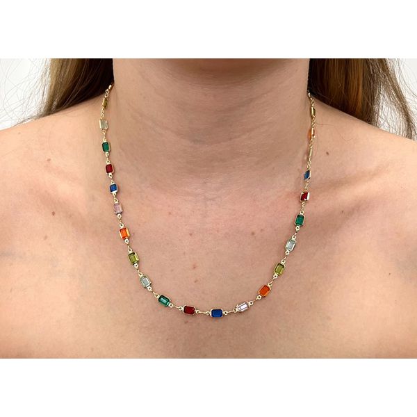 Choker Retângulos Coloridos 50cm - BRIDA FOLHEADOS