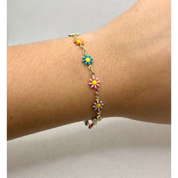 Pulseira Infantil Margaridas Coloridas 1... - BRIDA FOLHEADOS