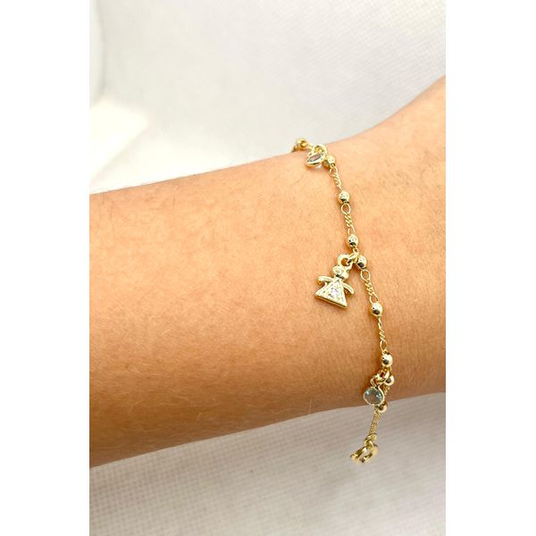 Pulseira Infantil Pingente Anjo - BRIDA FOLHEADOS