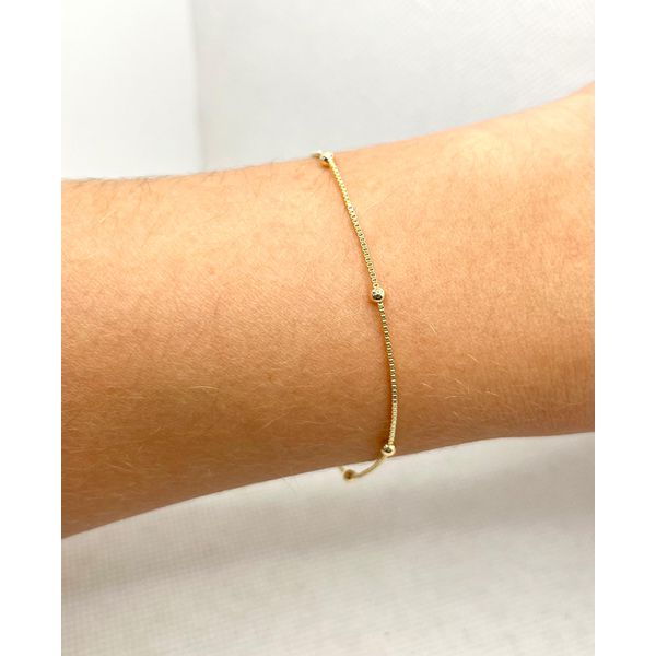Pulseira Veneziana Com Bolinhas - BRIDA FOLHEADOS