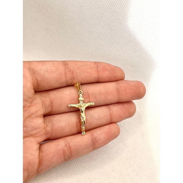 Pingente Cruz Com Cristo 3,5cm - BRIDA FOLHEADOS