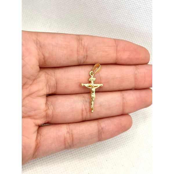 Pingente Cruz Com Cristo 3cm - BRIDA FOLHEADOS