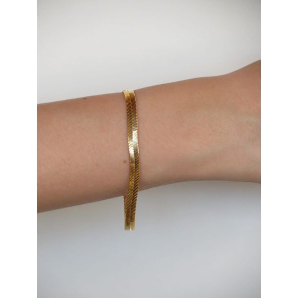 Pulseira Feminina Fita 19cm + Extensor - BRIDA FOLHEADOS