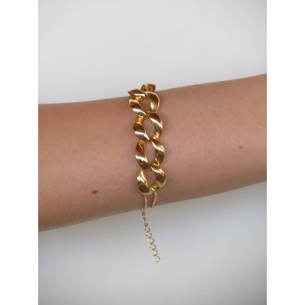 Pulseira Elos Grandes 16+5cm - BRIDA FOLHEADOS