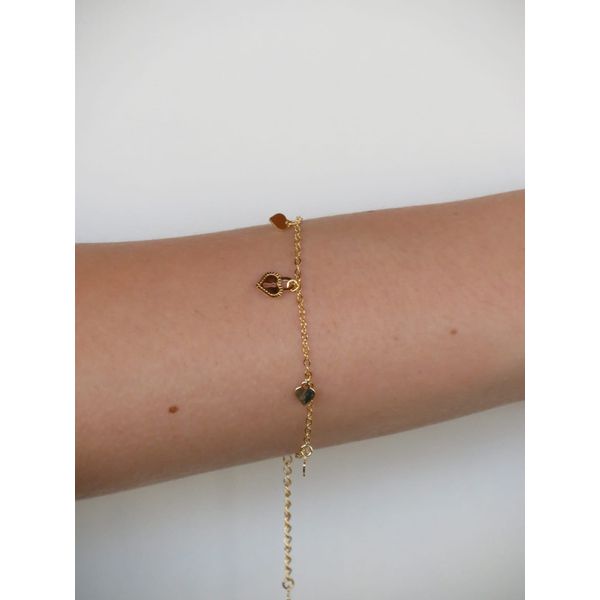 Pulseira Coração Cadeado 17+5cm - BRIDA FOLHEADOS