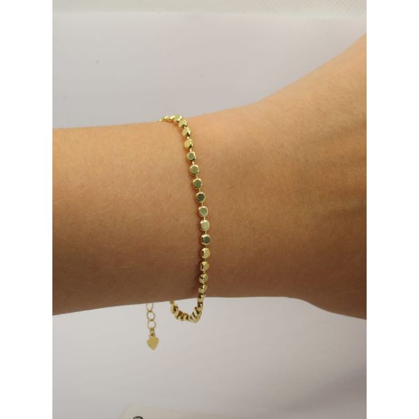 Pulseira Feminina Bolinhas Achatadas 17,... - BRIDA FOLHEADOS