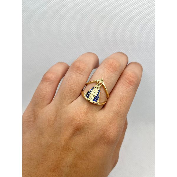 Anel Nossa Senhora Aparecida Manto Azul - BRIDA FOLHEADOS