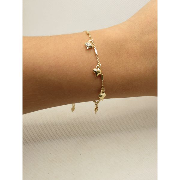 Pulseira Coração 17+5cm - BRIDA FOLHEADOS