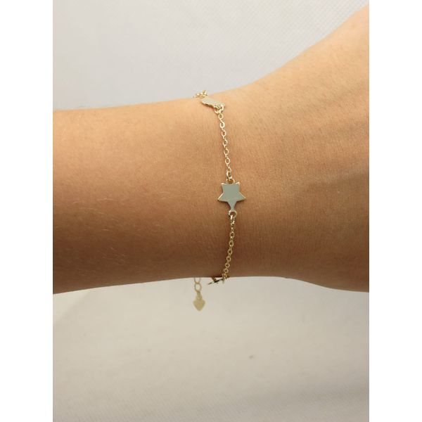 Pulseira Lua, Coração, Lua Liso 16+5cm - BRIDA FOLHEADOS