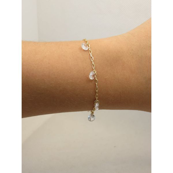 Pulseira Zircônias Redondas Penduradas 1... - BRIDA FOLHEADOS