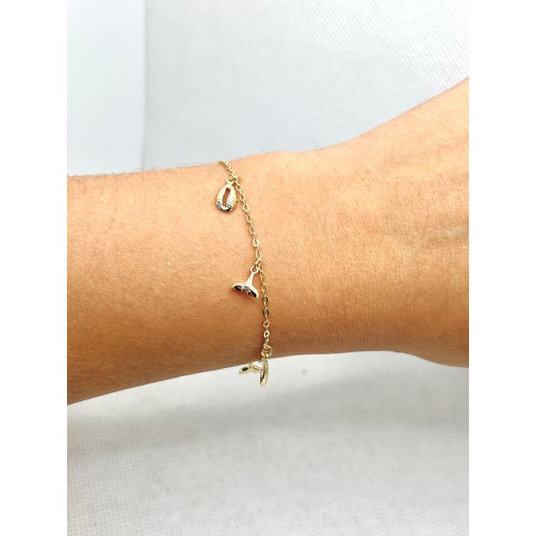 Pulseira Pingentes de Mar 16+5cm - BRIDA FOLHEADOS