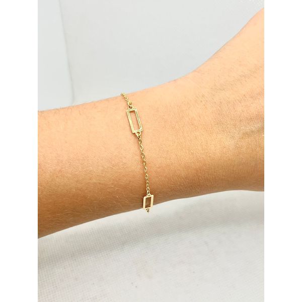 Pulseira Pingentes Retangulares 17+5cm - BRIDA FOLHEADOS