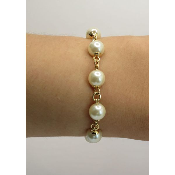Pulseira Feminina Pérolas 16cm - BRIDA FOLHEADOS