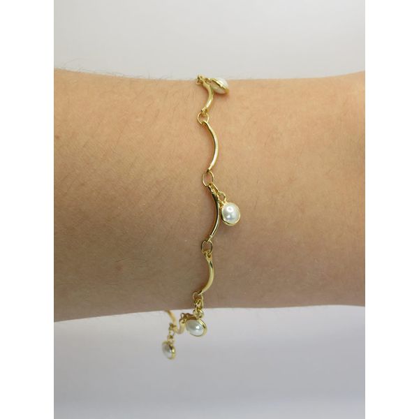 Pulseira Feminina de Pérolas 18cm - BRIDA FOLHEADOS