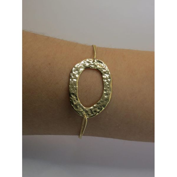 Pulseira Pingente Martelado 18+5cm - BRIDA FOLHEADOS