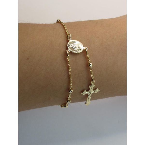 Pulseira de Terço 18cm - BRIDA FOLHEADOS