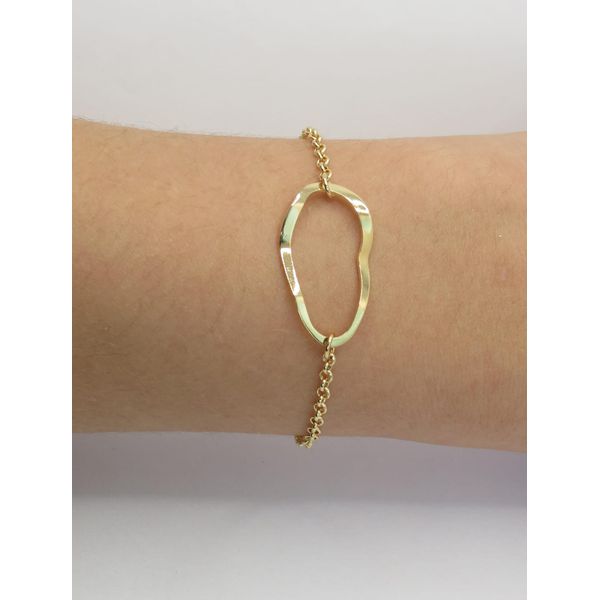 Pulseira Pingente Orgânico 16+5cm - BRIDA FOLHEADOS