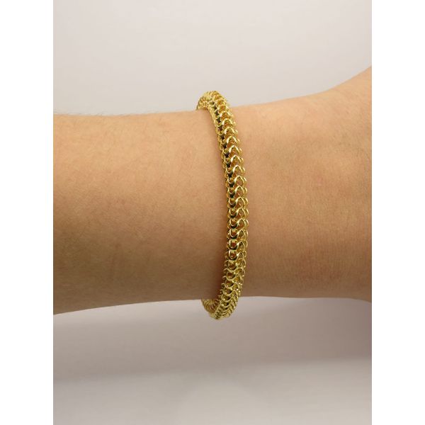 Pulseira Roliça Oca 17cm + Extensor - BRIDA FOLHEADOS