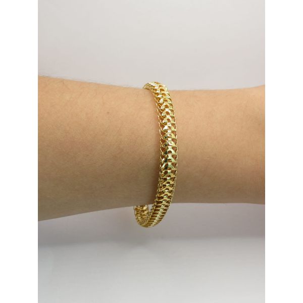 Pulseira Esteira Oca Grossa 20cm + Exten... - BRIDA FOLHEADOS