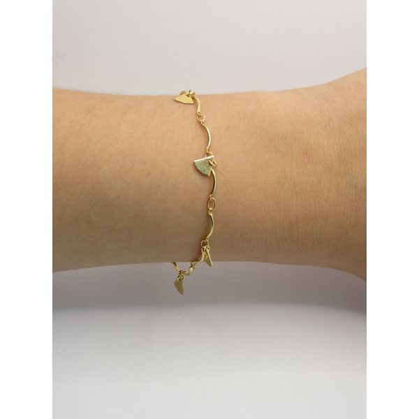 Pulseira Feminina Triângulos 17cm + Exte... - BRIDA FOLHEADOS