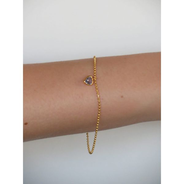 Pulseira Bolinhas e Coração Zircônia 18c... - BRIDA FOLHEADOS