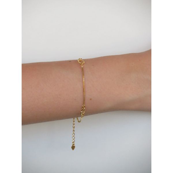 Pulseira Fina com Hexágonos 16cm + Exten... - BRIDA FOLHEADOS