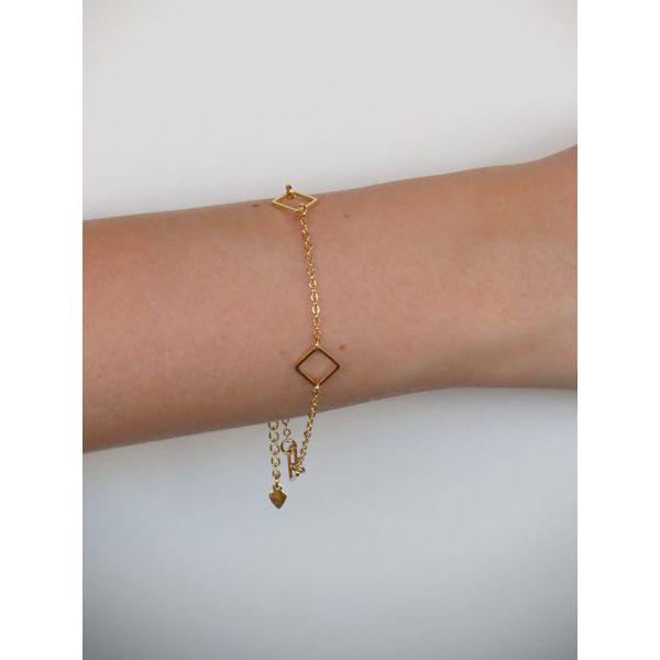 Pulseira Fina com Quadrados 16,5cm + Ext... - BRIDA FOLHEADOS