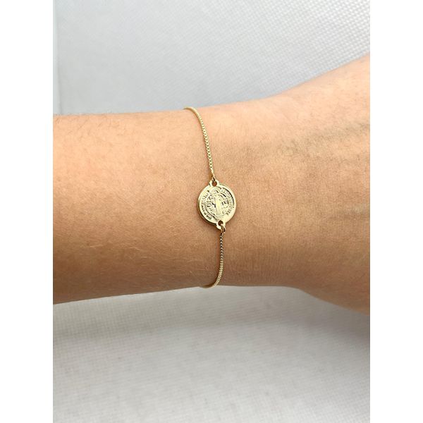 Pulseira Veneziana Com São Bento - BRIDA FOLHEADOS