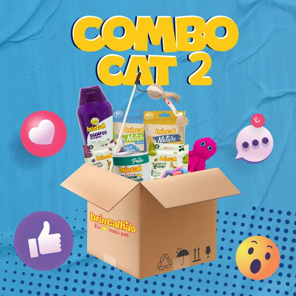 Kit Cat 2 Mix Petiscos Shampoo e Brinquedos Para G... - Brincalhão Pet